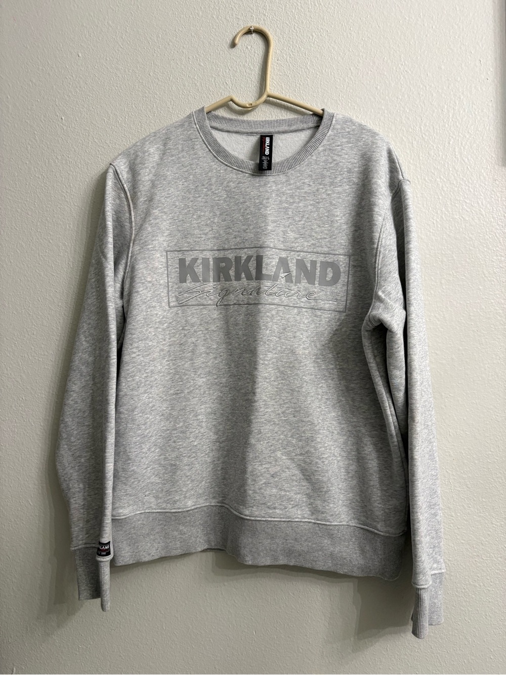 Kirkland Logo Gray Long Sleeve Pullover Crewneck Sweatsh Women's M Men’s S
